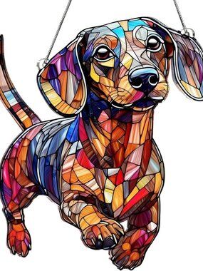 Dachshund Acrylic Suncatcher for Window or Rear View Mirror